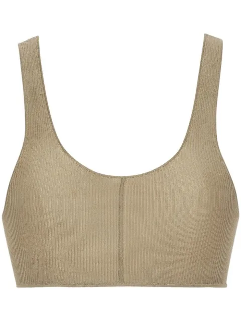 Saint Laurent Bralette de seda canelado