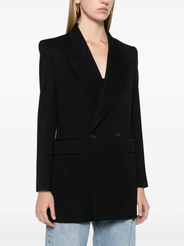 Saint Laurent double-breasted Wool Blazer | Black | FARFETCH