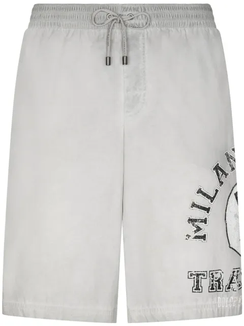 Dolce & Gabbana graphic-print knee-length swim shorts