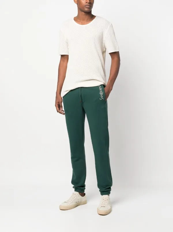【送料&関税込】Saint Laurent Logo Embroidered Drawstring Ho Saint Laurent logo-embroidered Drawstring Track Pants