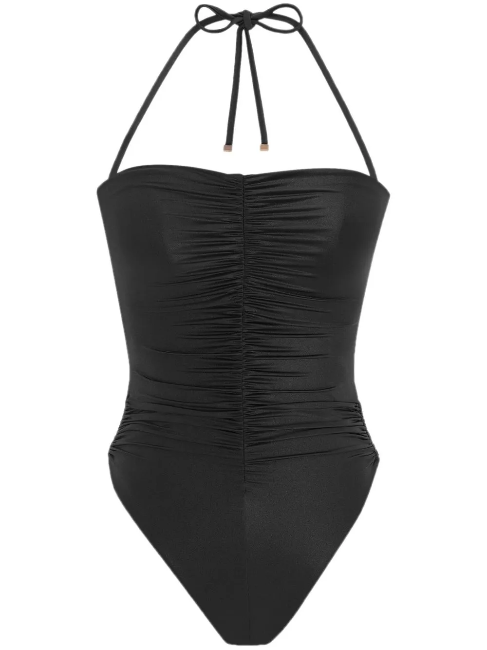 Saint Laurent Ruched haltereck-tie Swimsuit - Farfetch