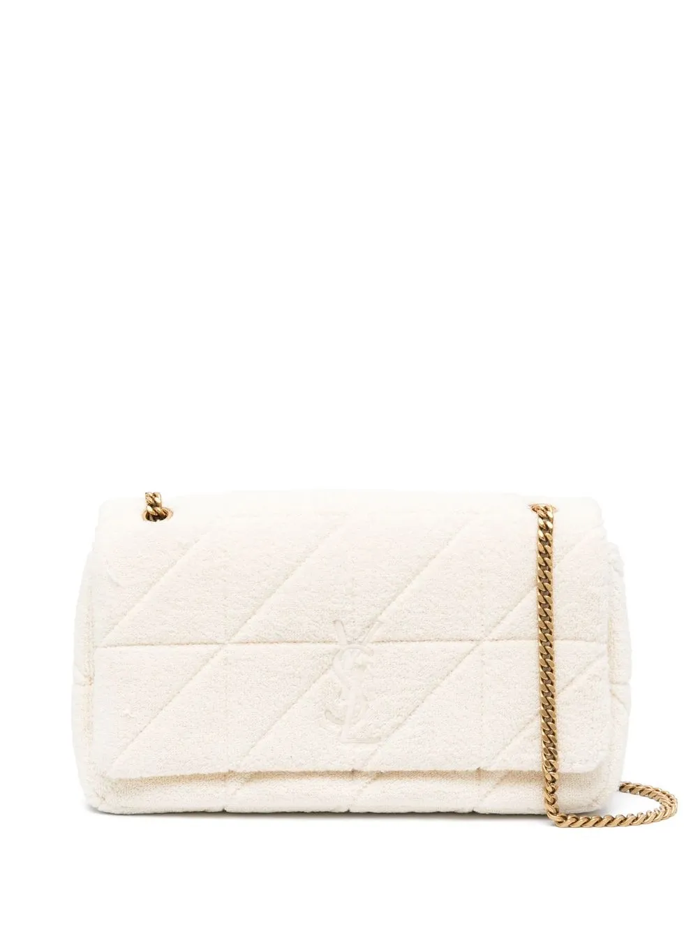 Saint Laurent Medium Jaime Terrycloth Shoulder Bag In Sand