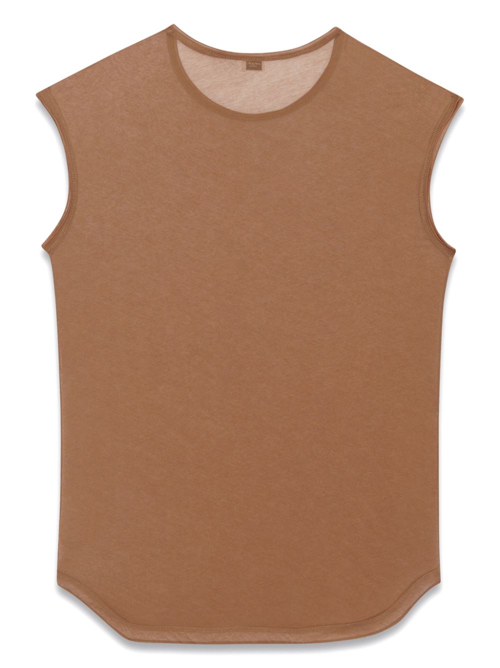 Saint Laurent mélange-effect cotton tank-top - Bruin