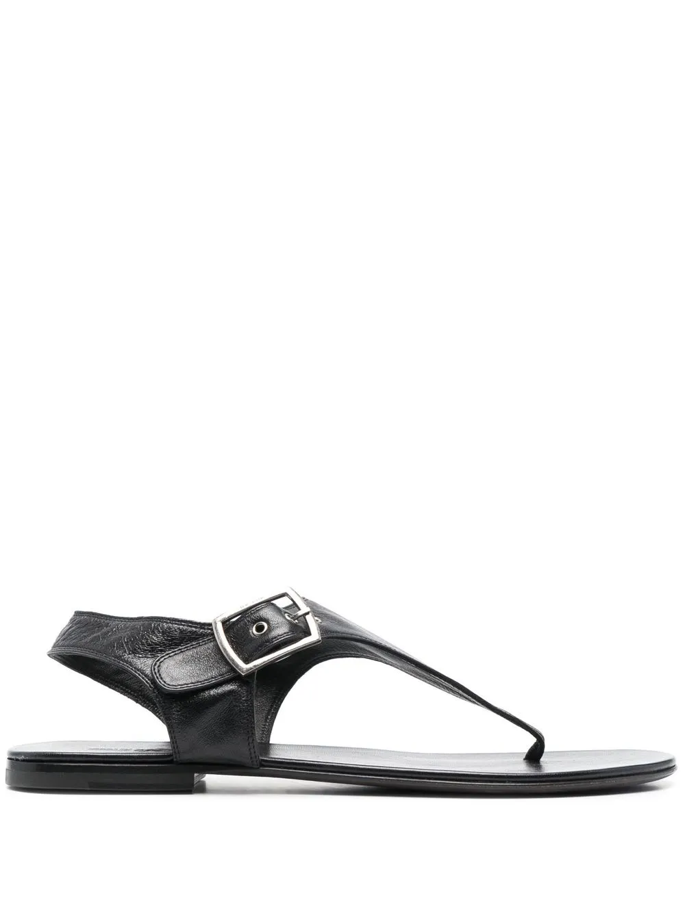 Saint Laurent Caleb 05 Leather Sandals In Black