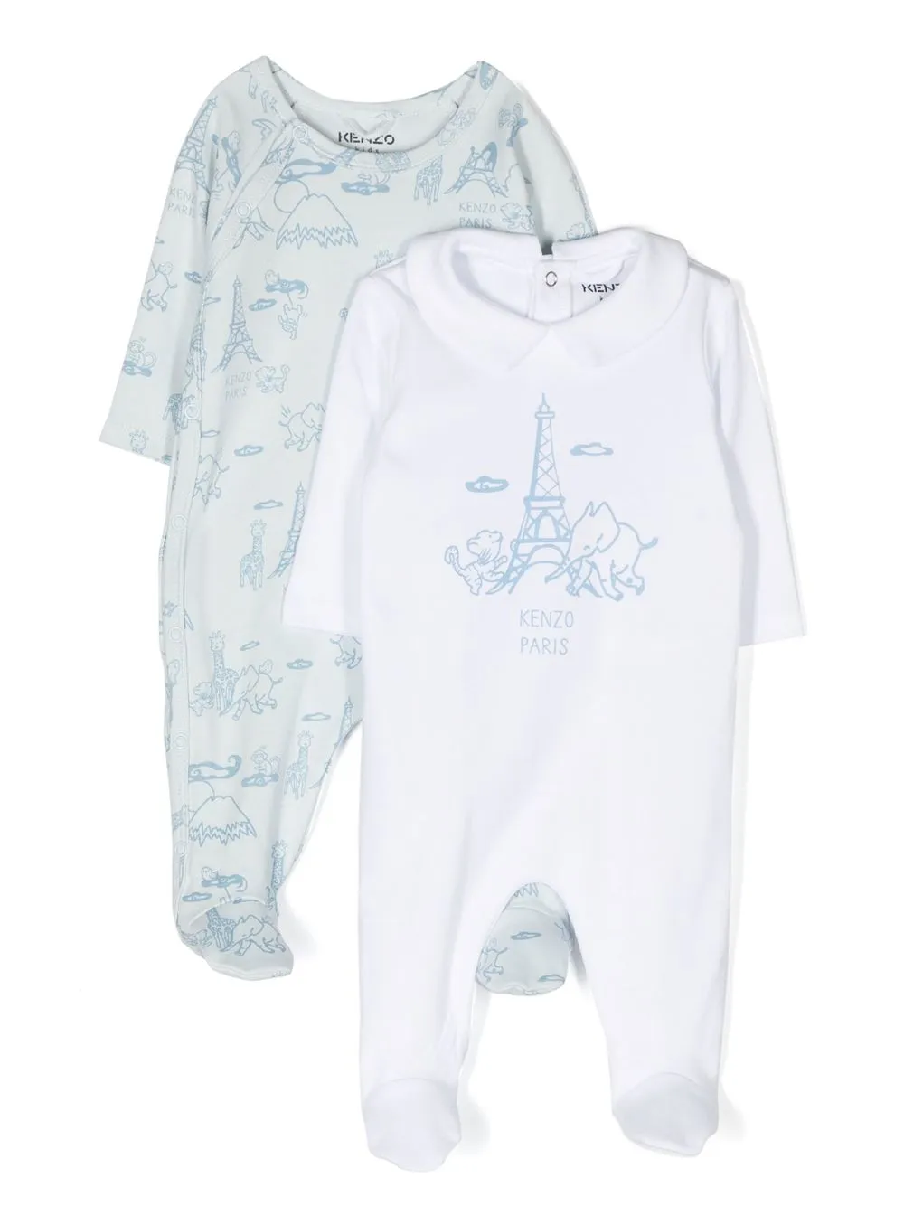 Kenzo Pack Of Two Babygrow Set In 蓝色