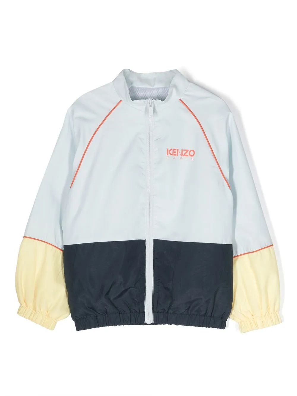 Kenzo Kids' Colour-blocked Logo-print Shell Jacket 8-14 Years In Navy