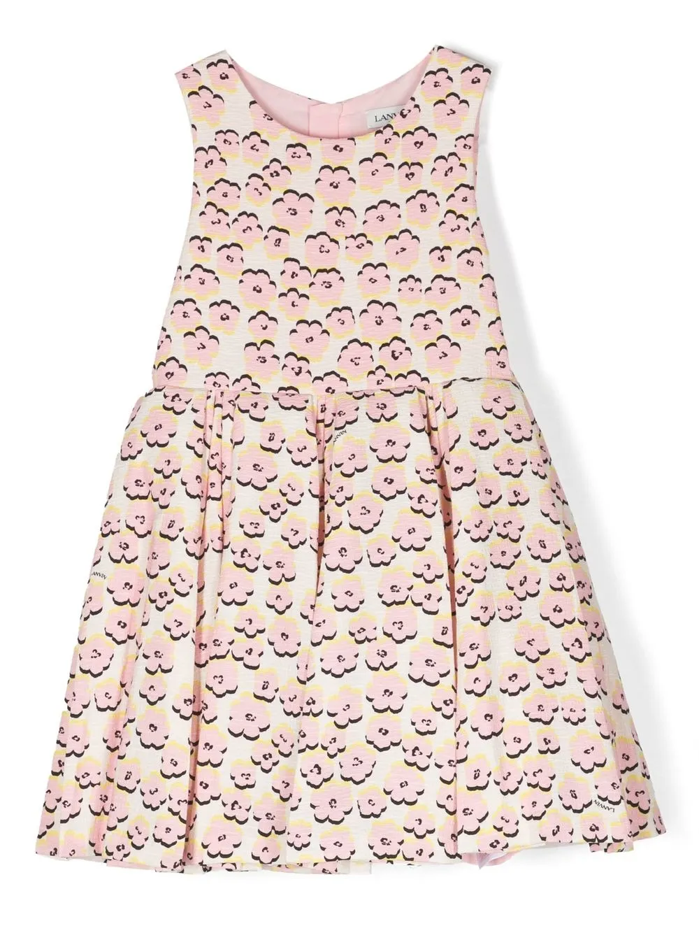 Lanvin Enfant Kids' Flower Print Sleeveless Dress In Pink