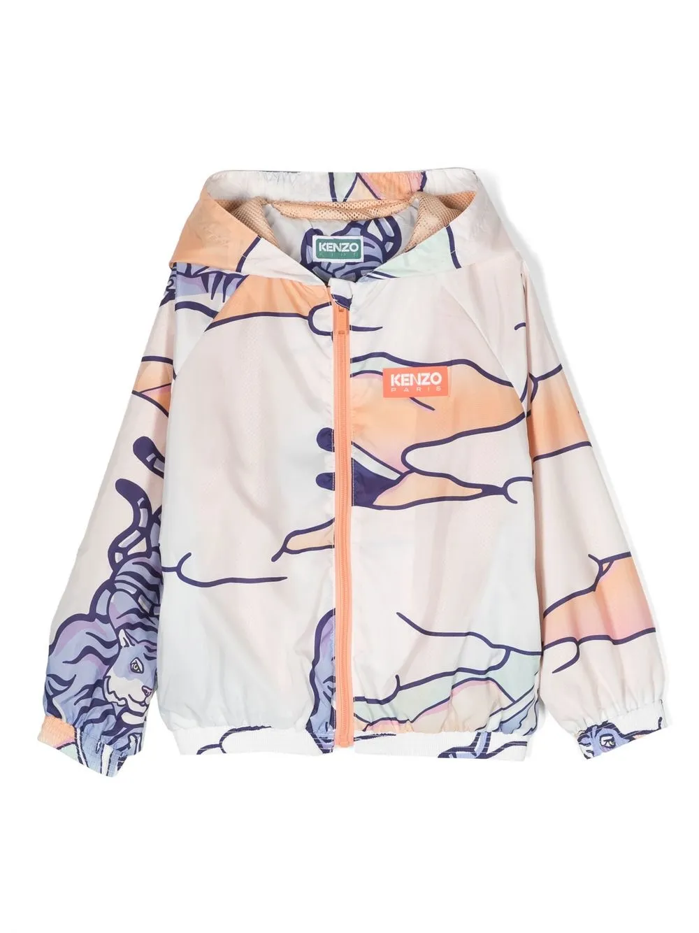 Kenzo Kids' Graphic-print Lightweight Jacket In White