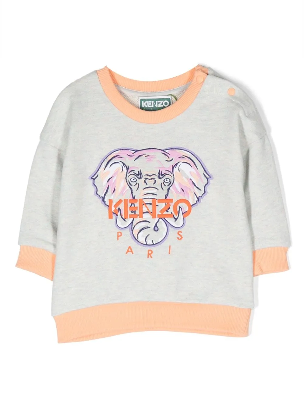 Image 1 of Kenzo Kids Elephant-motif embroidered sweatshirt