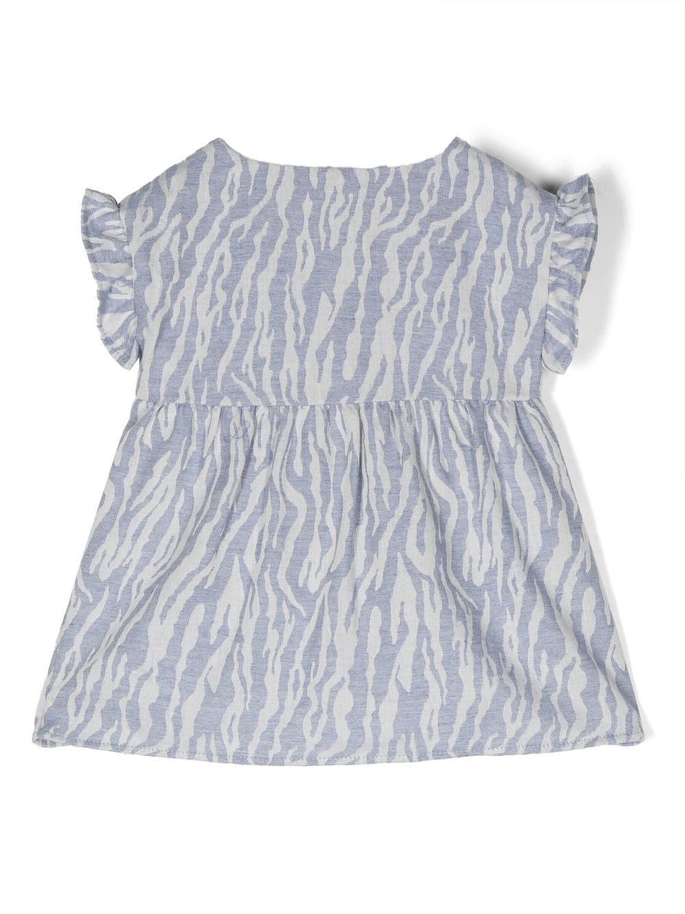 Shop Kenzo Tiger-print Cotton Dress In Blue