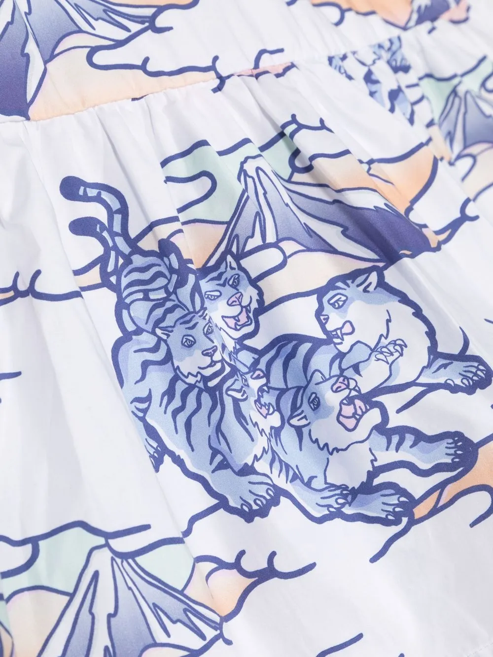 Shop Kenzo Graphic-print Strappy Dress In White