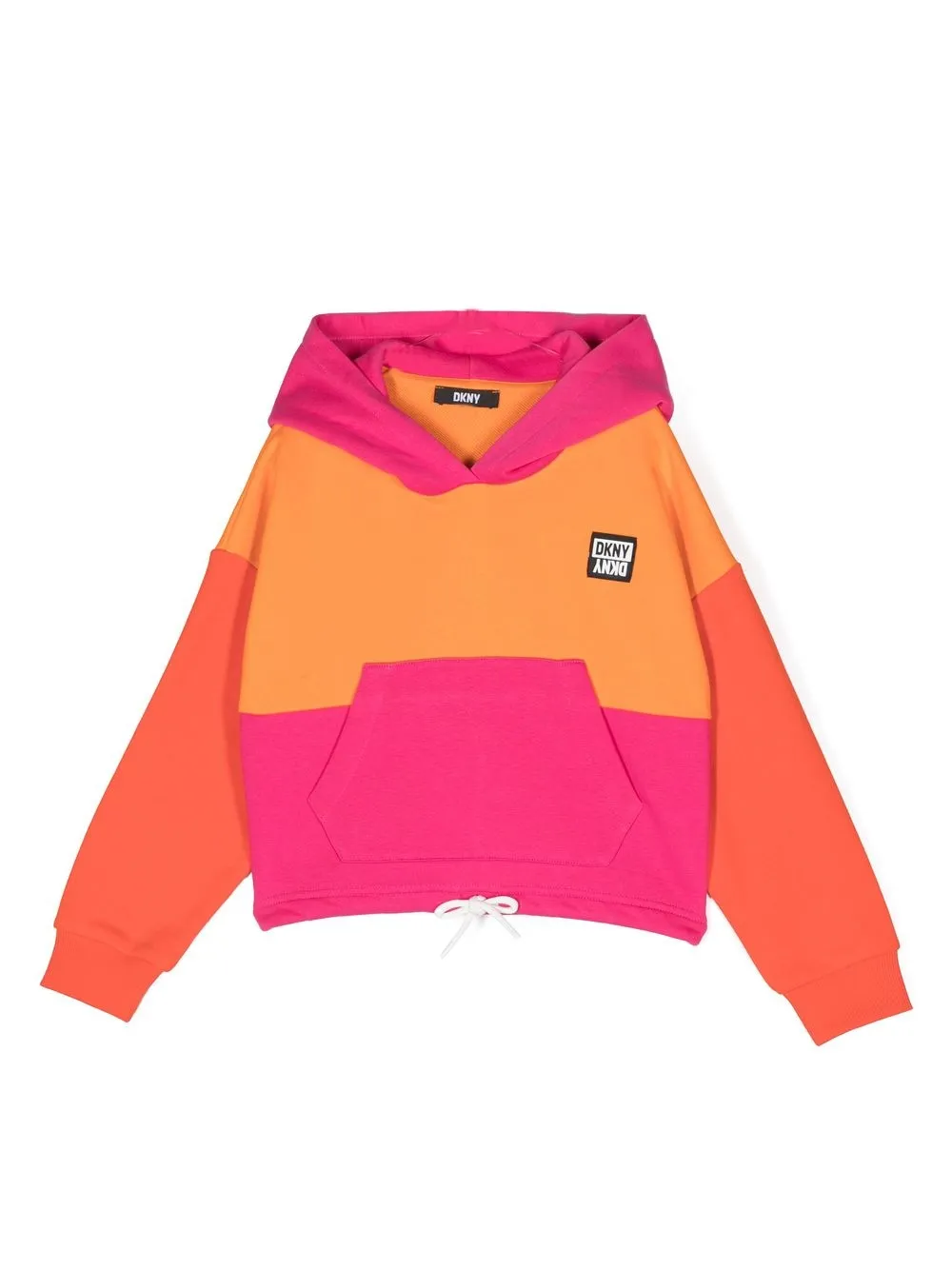 

Dkny Kids hoodie con parche del logo y diseño color block - Naranja