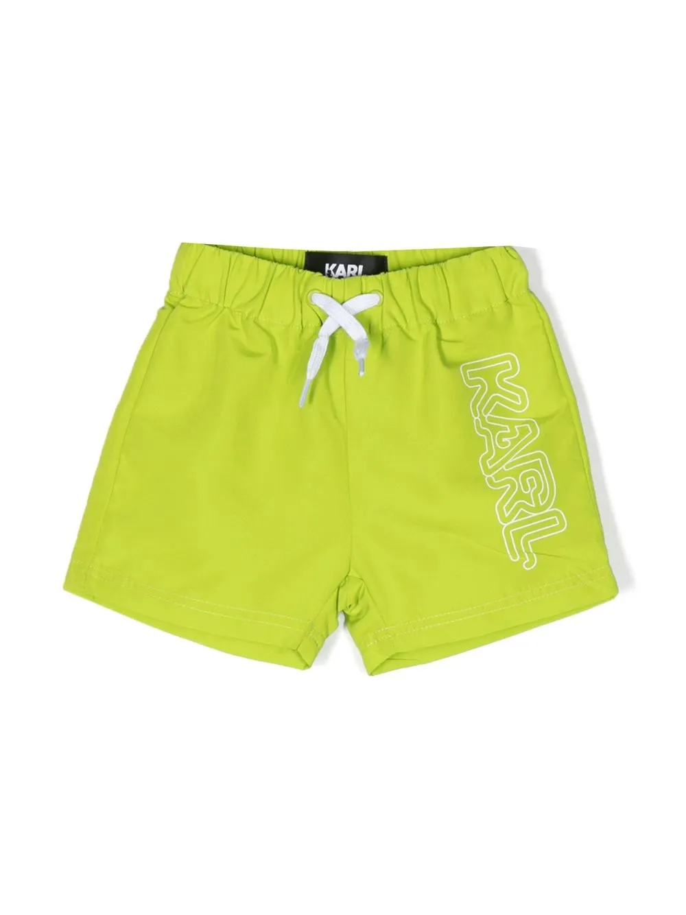 

Karl Lagerfeld Kids shorts de playa con logo estampado - Verde