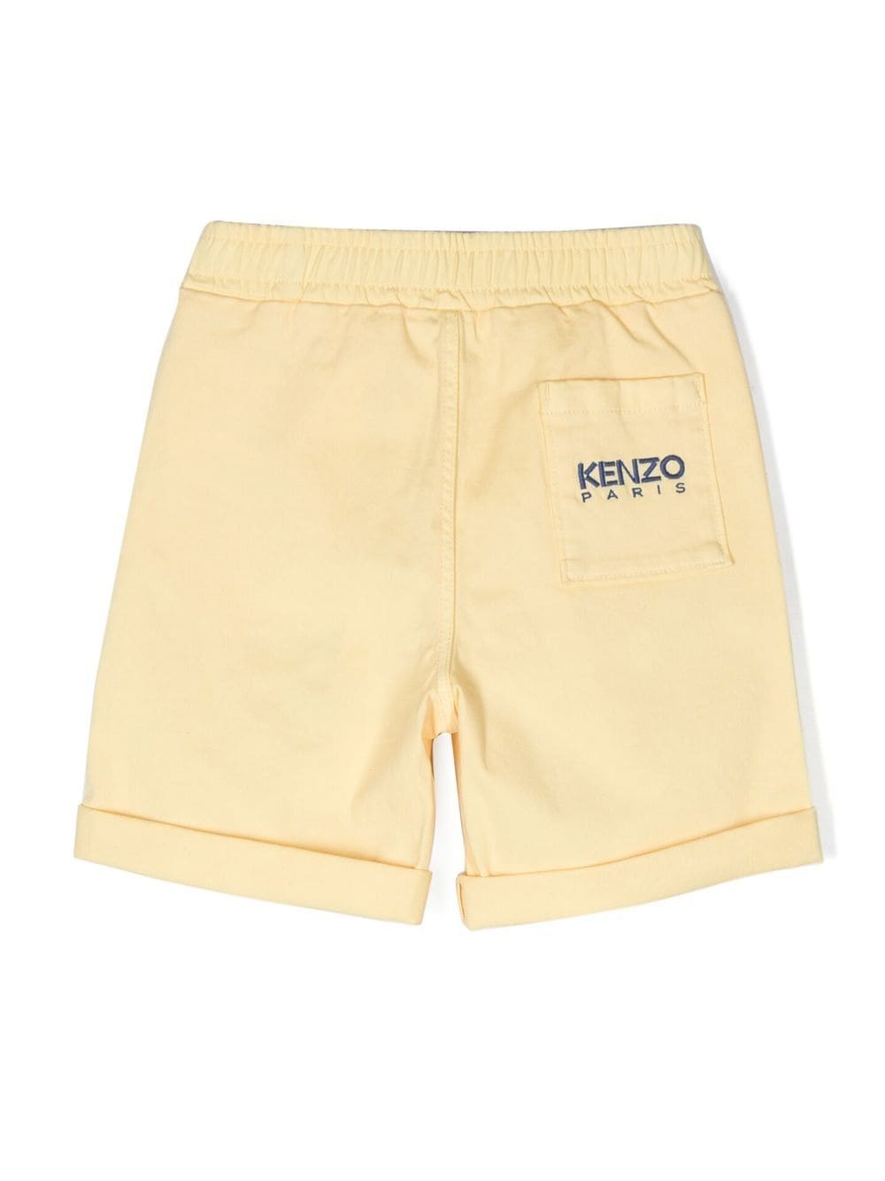 Shop Kenzo Embroidered-logo Shorts In Yellow