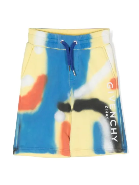 Givenchy Kids spray-paint print track shorts