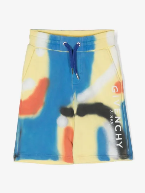 Givenchy Kids spray-paint print track shorts