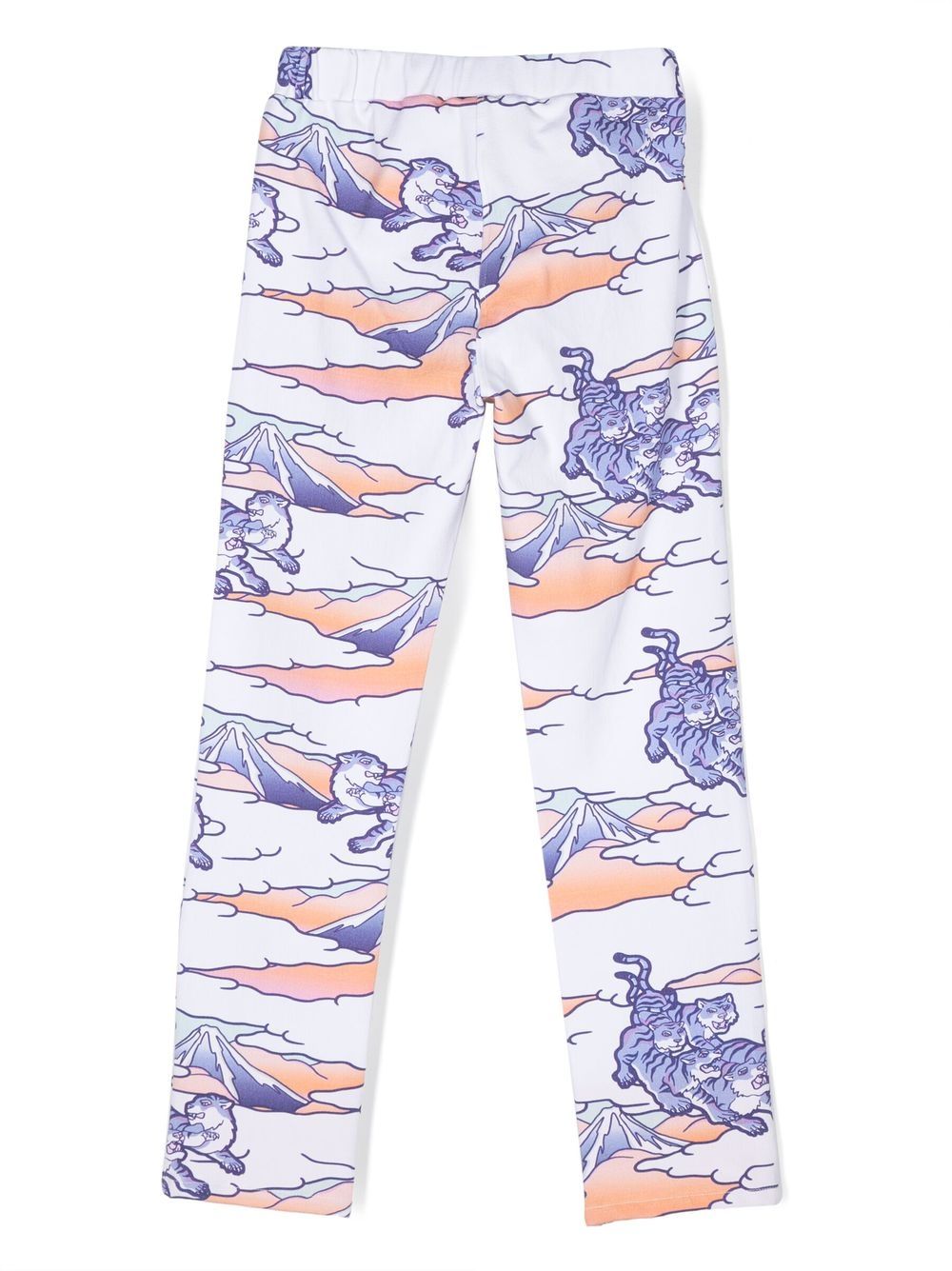 Shop Kenzo All-over Graphic-print Leggings In White