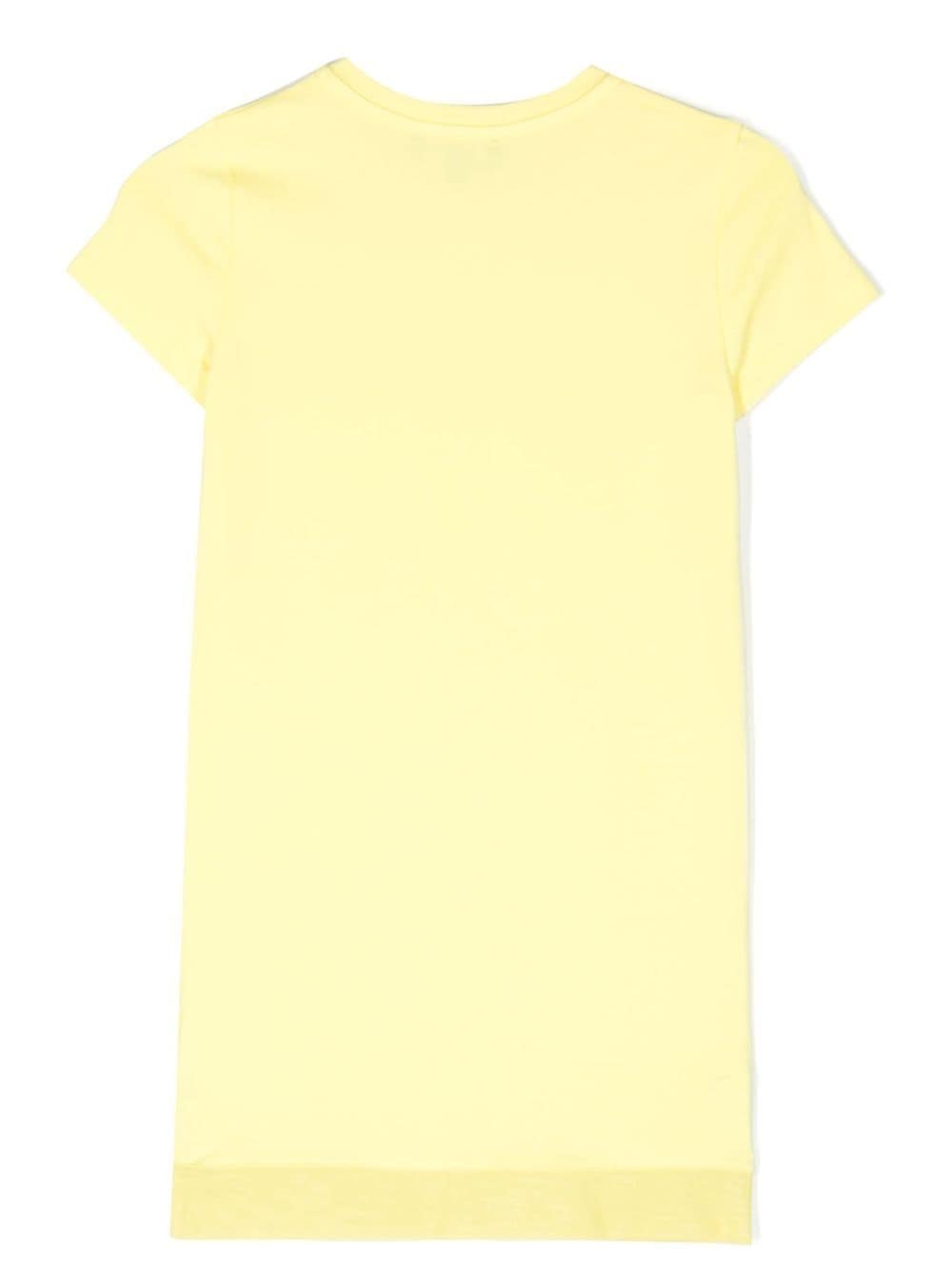 Shop Dkny Short-sleeve Dress In Yellow