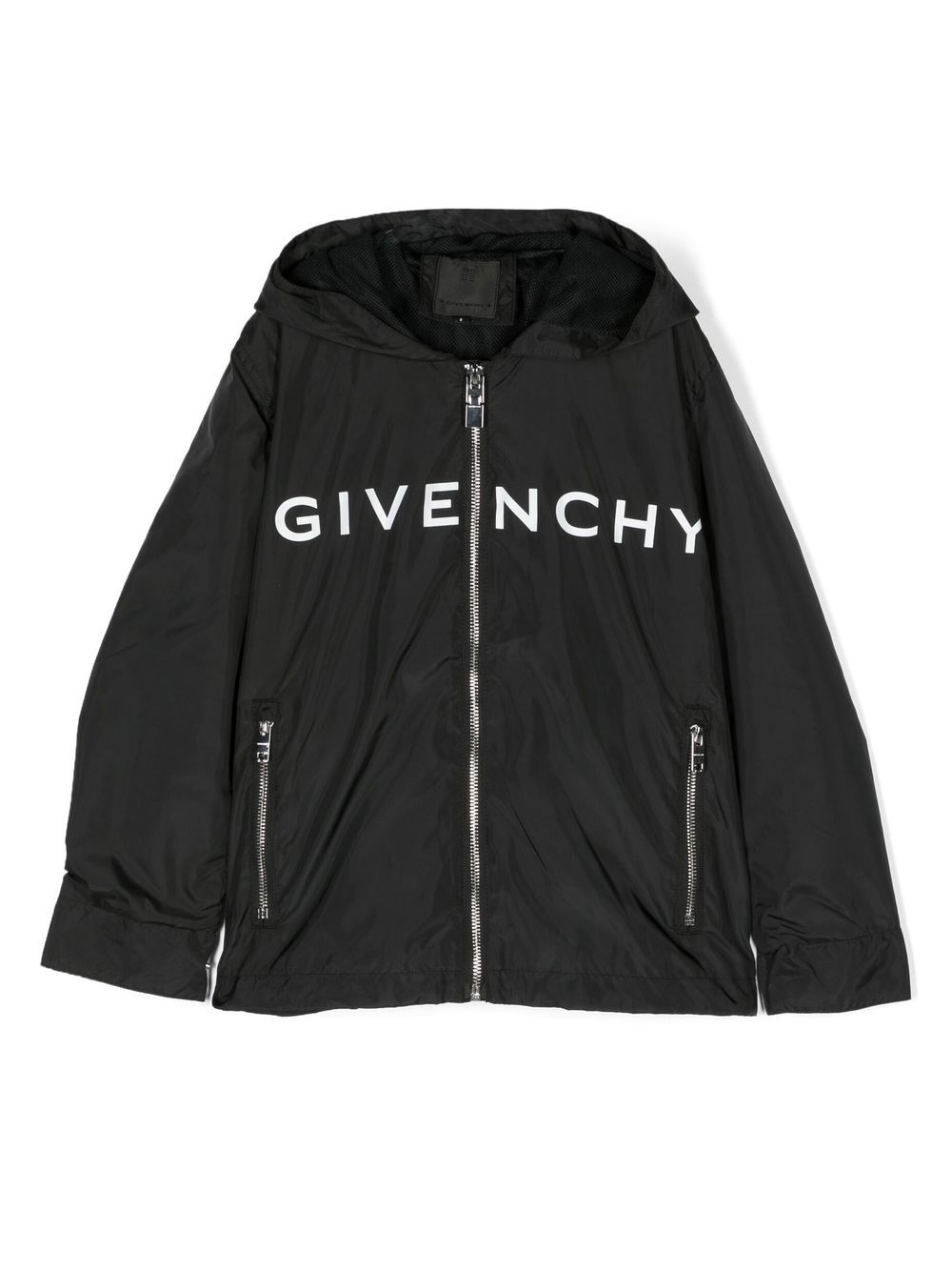 Givenchy Kids' Logo-print Hooded Jacket In Black