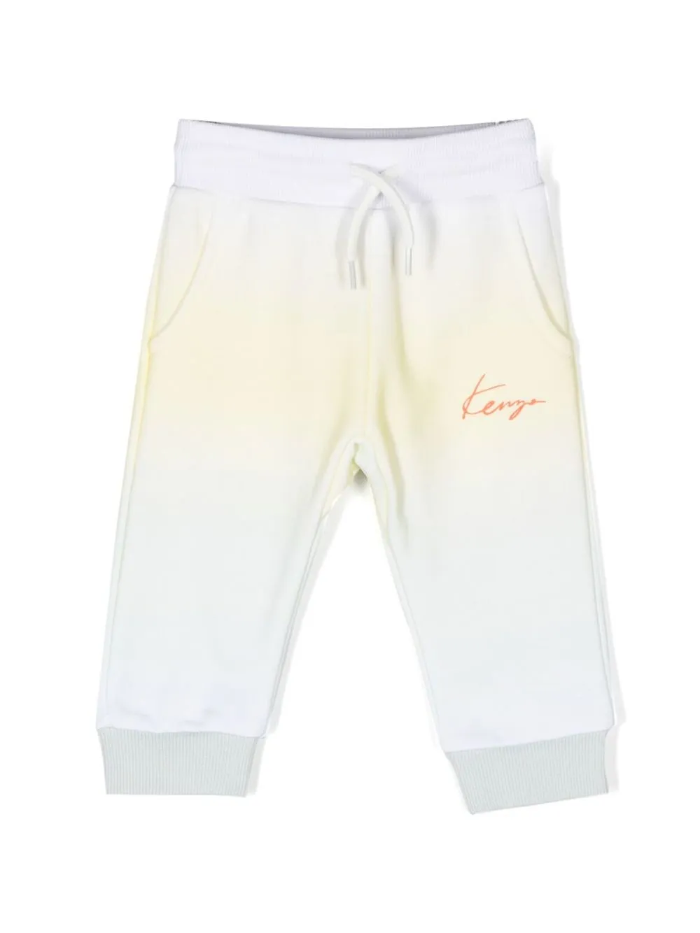 Kenzo Babies' Gradient-effect Logo-print Track Pants In Yellow