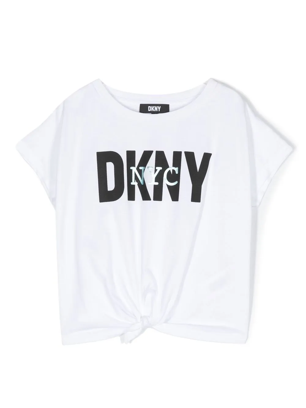 

Dkny Kids organic cotton logo-print T-shirt - White