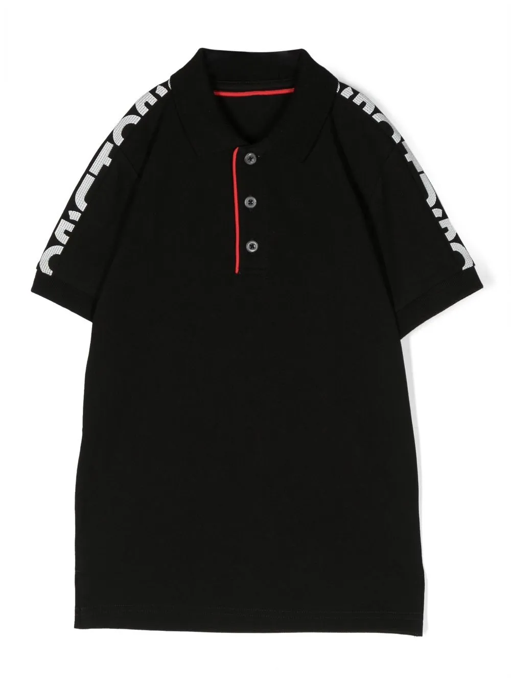 

HUGO KIDS playera tipo polo con ribete del logo - Negro