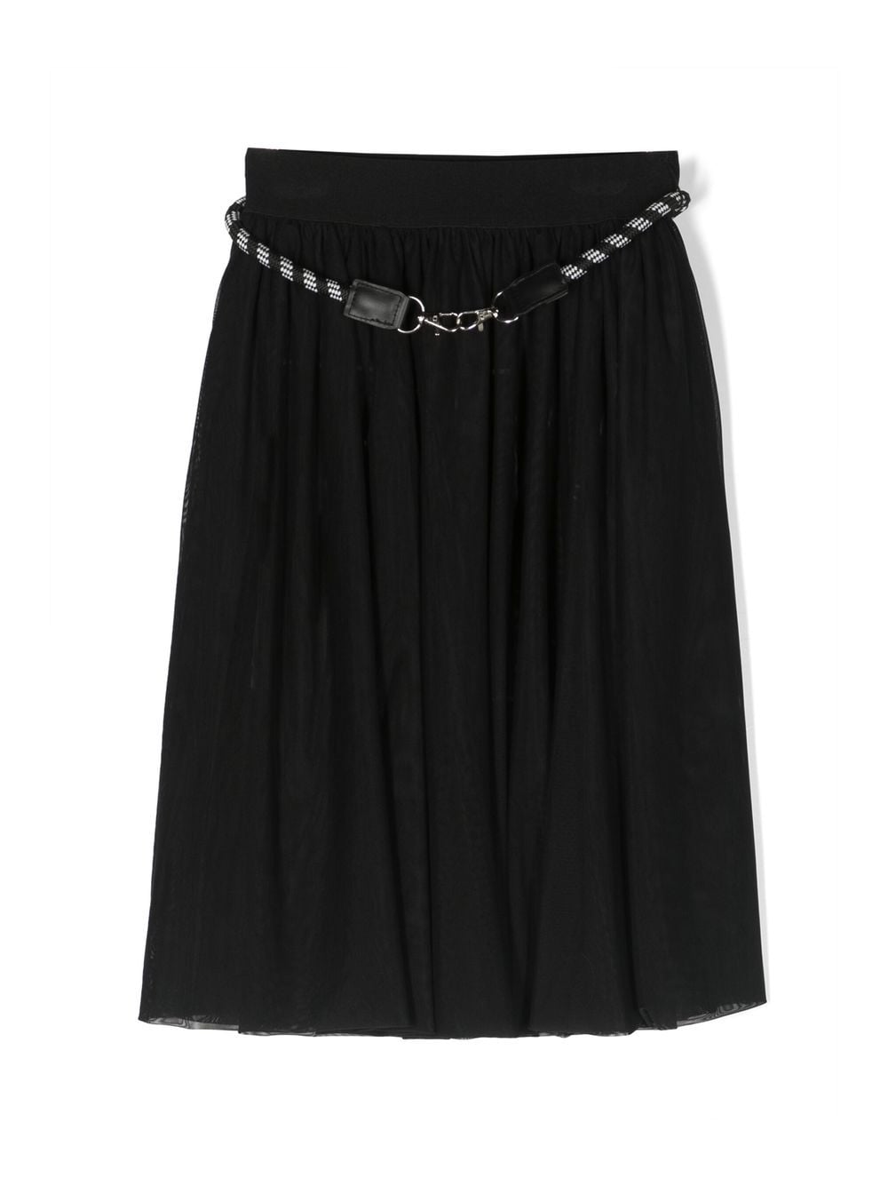 Dkny Kids' Pleated Belted Skirt In Nero
