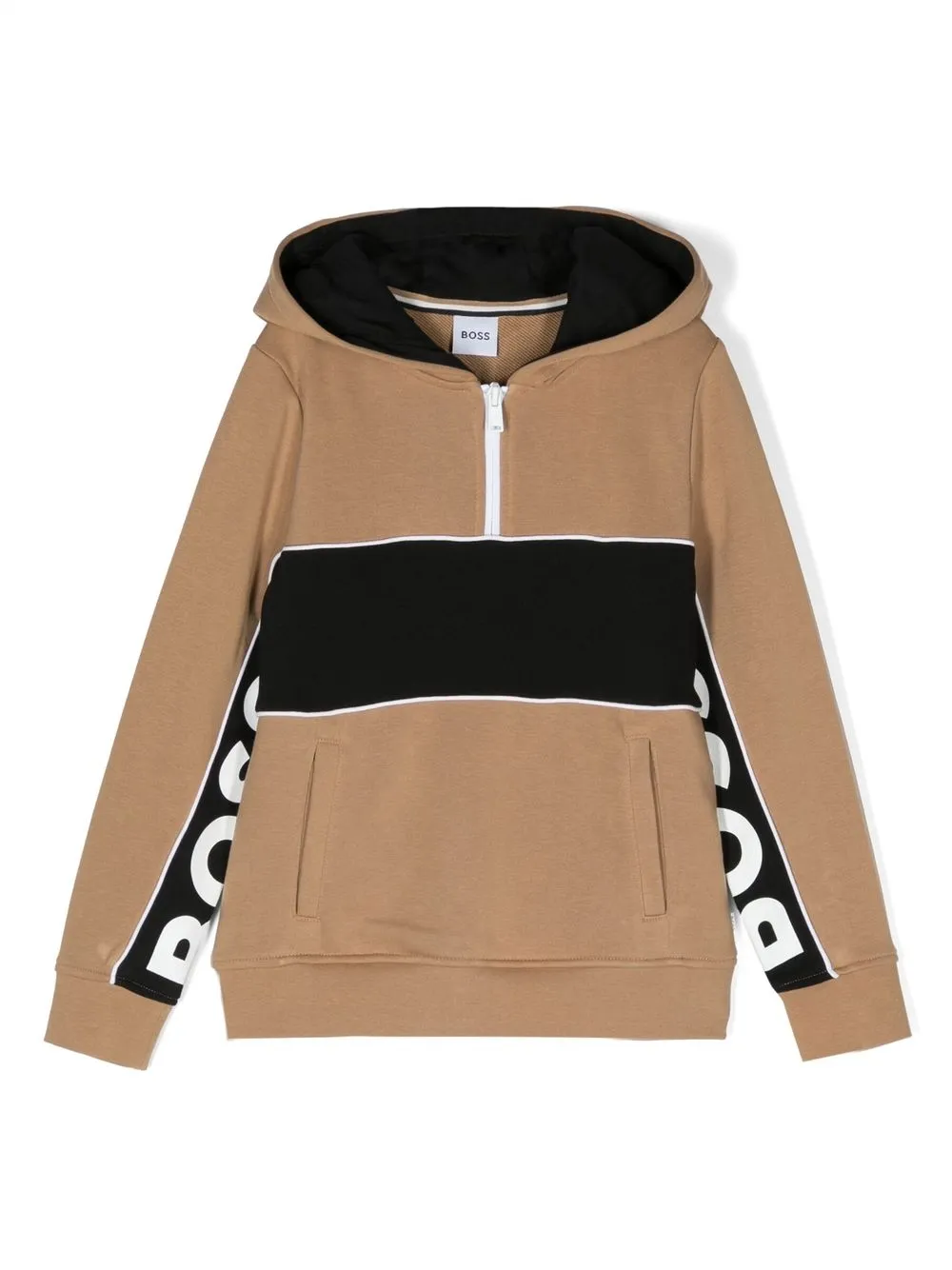 

BOSS Kidswear logo-print zip-up hoodie - Neutrals