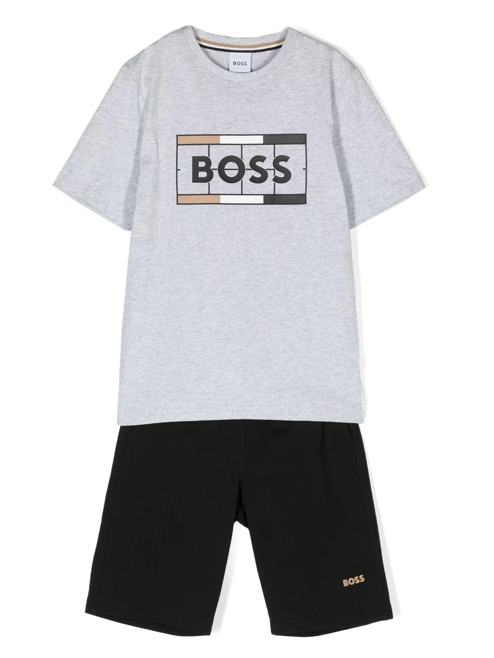 Bosswear Kids' Logo-print Tracksuit Set In Grey