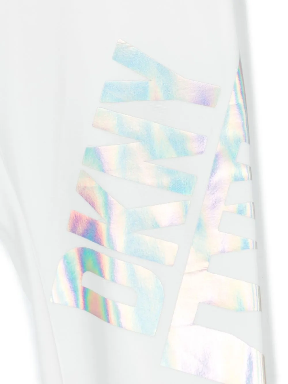 Dkny Iridescent Logo-print Leggings In White