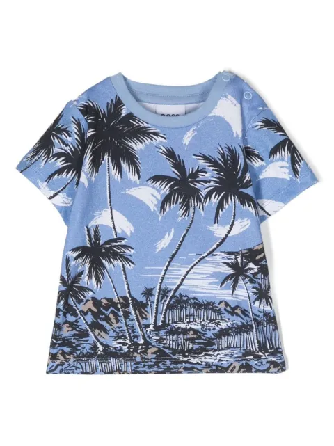 BOSS Kidswear palm-tree cotton T-Shirt 