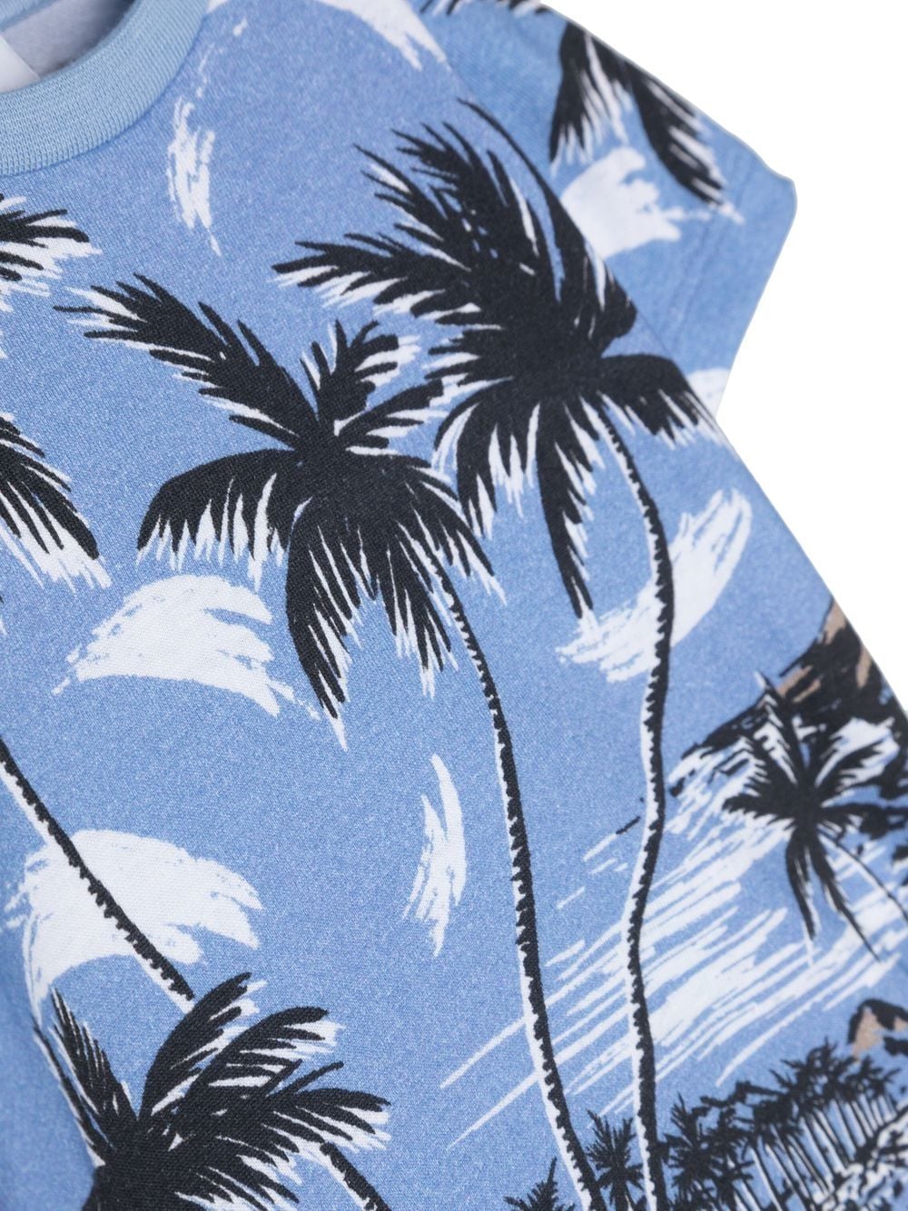Shop Bosswear Palm-tree Cotton T-shirt In Blue