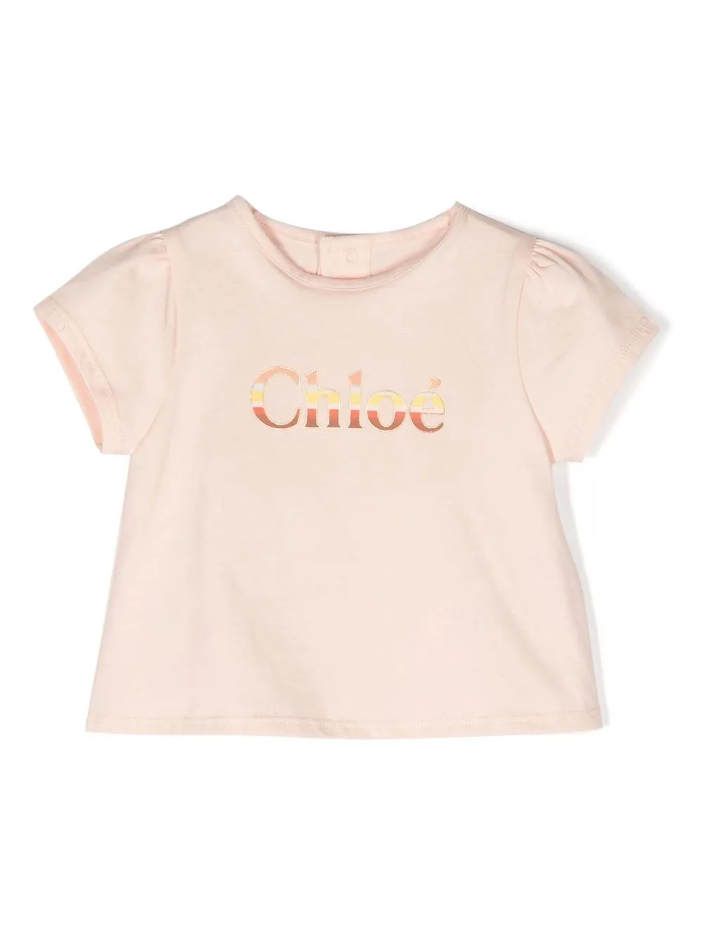 Chloé Logo-patch T-shirt In Pink