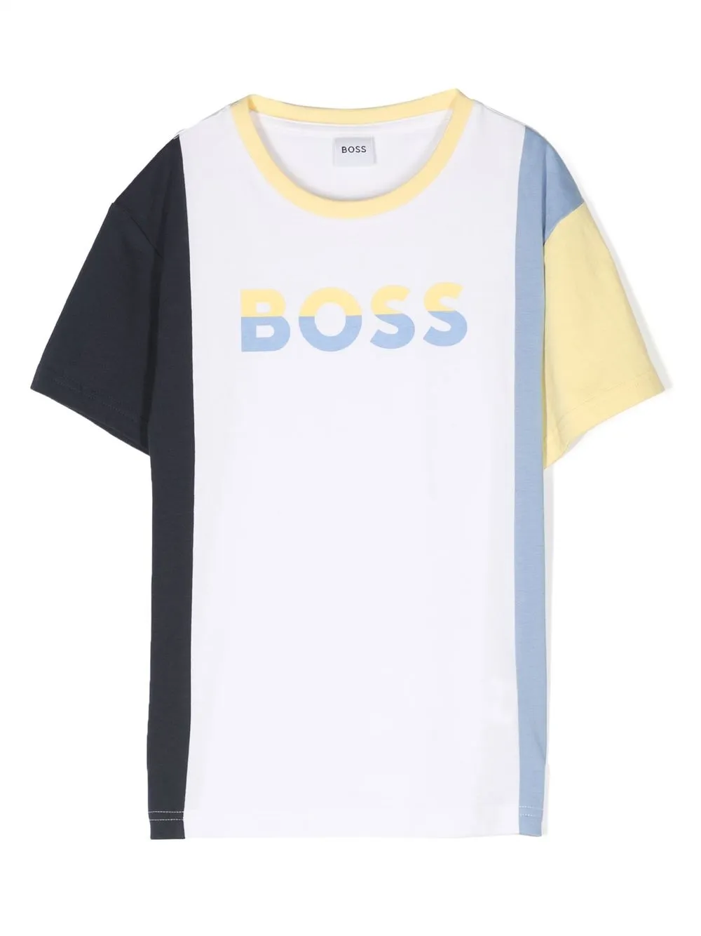 

BOSS Kidswear colour-block panelled T-shirt - White