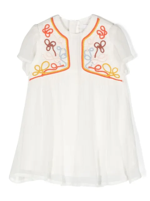 Chloé Kids Kleid mit Blumenapplikation