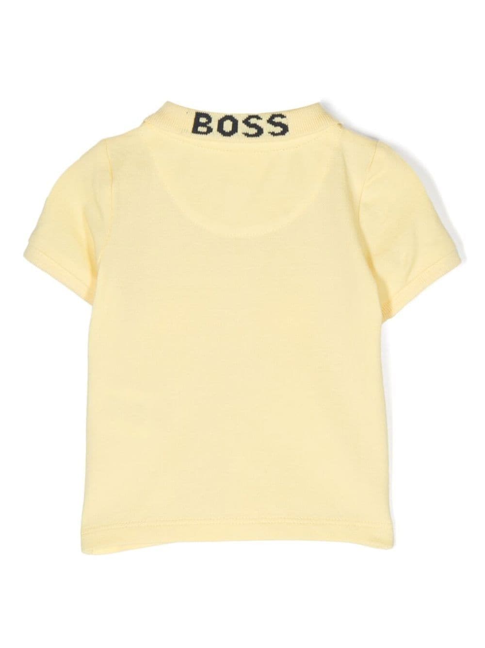 Shop Bosswear Logo-print Short-sleeve Polo Shirt In Gelb