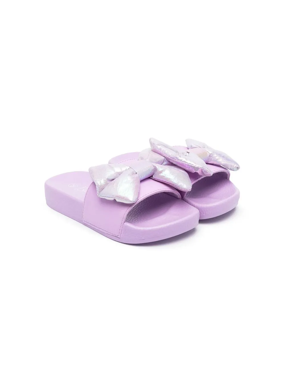 Billieblush Kids' Front Bow-detail Slides In Purple