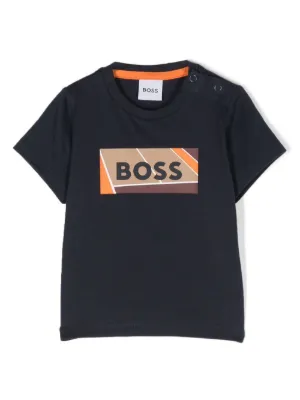 Black and orange hugo boss t shirt top