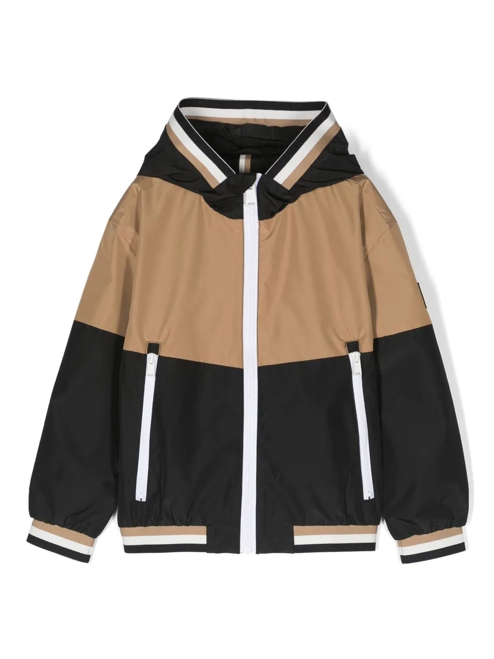 

BOSS Kidswear colour-block panelled jacket - Black