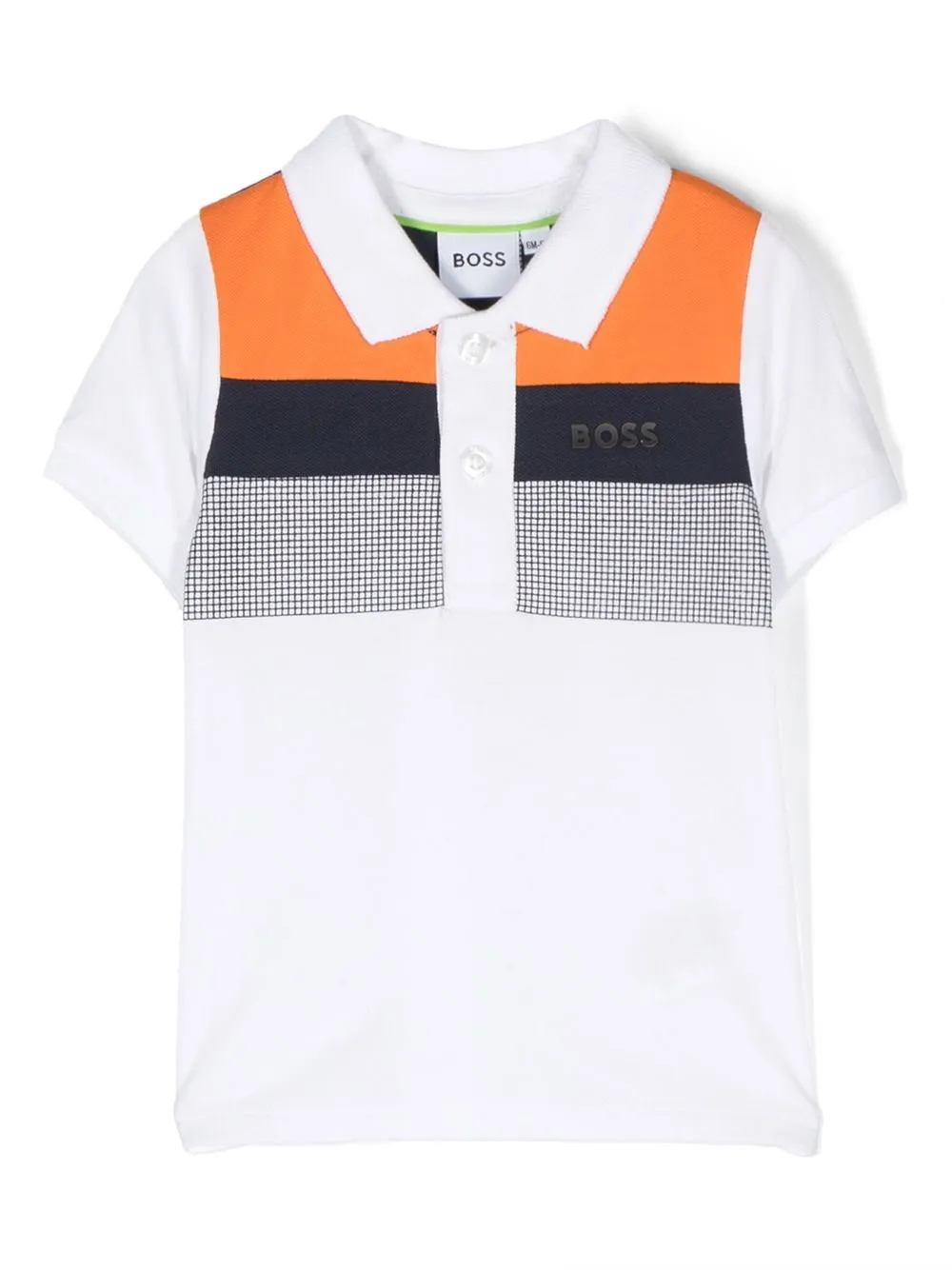 

BOSS Kidswear logo-print striped polo shirt - White