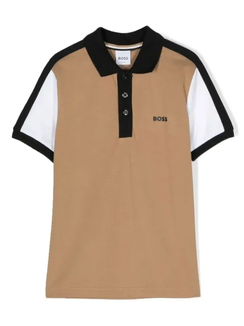 BOSS Kidswear playera tipo polo con logo en relieve
