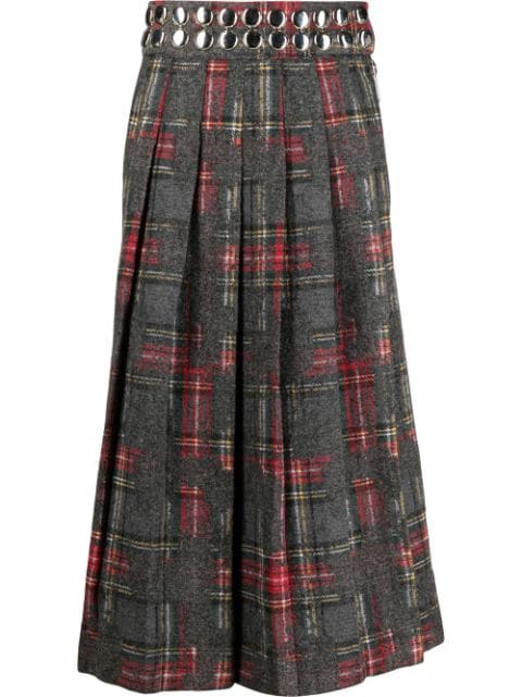 Vaquera - tartan pleated midi-skirt