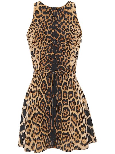 Saint Laurent - leopard-print cut-out minidress
