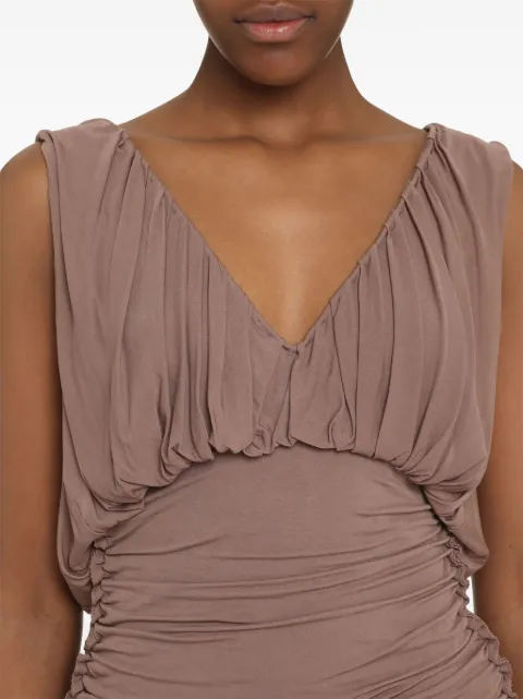 Saint Laurent ruched V-neck minidress 729750Y5G98 - 3