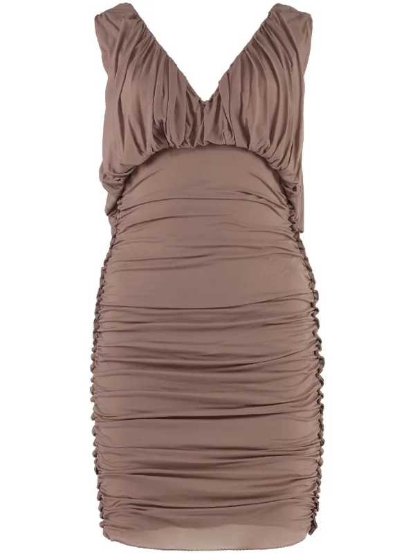 【SAINT LAURENT】RUCHED MINI DRESS●820966Y3K752560 SAINT LAURENT - Ruched mini dress | Leam Roma - Luxury