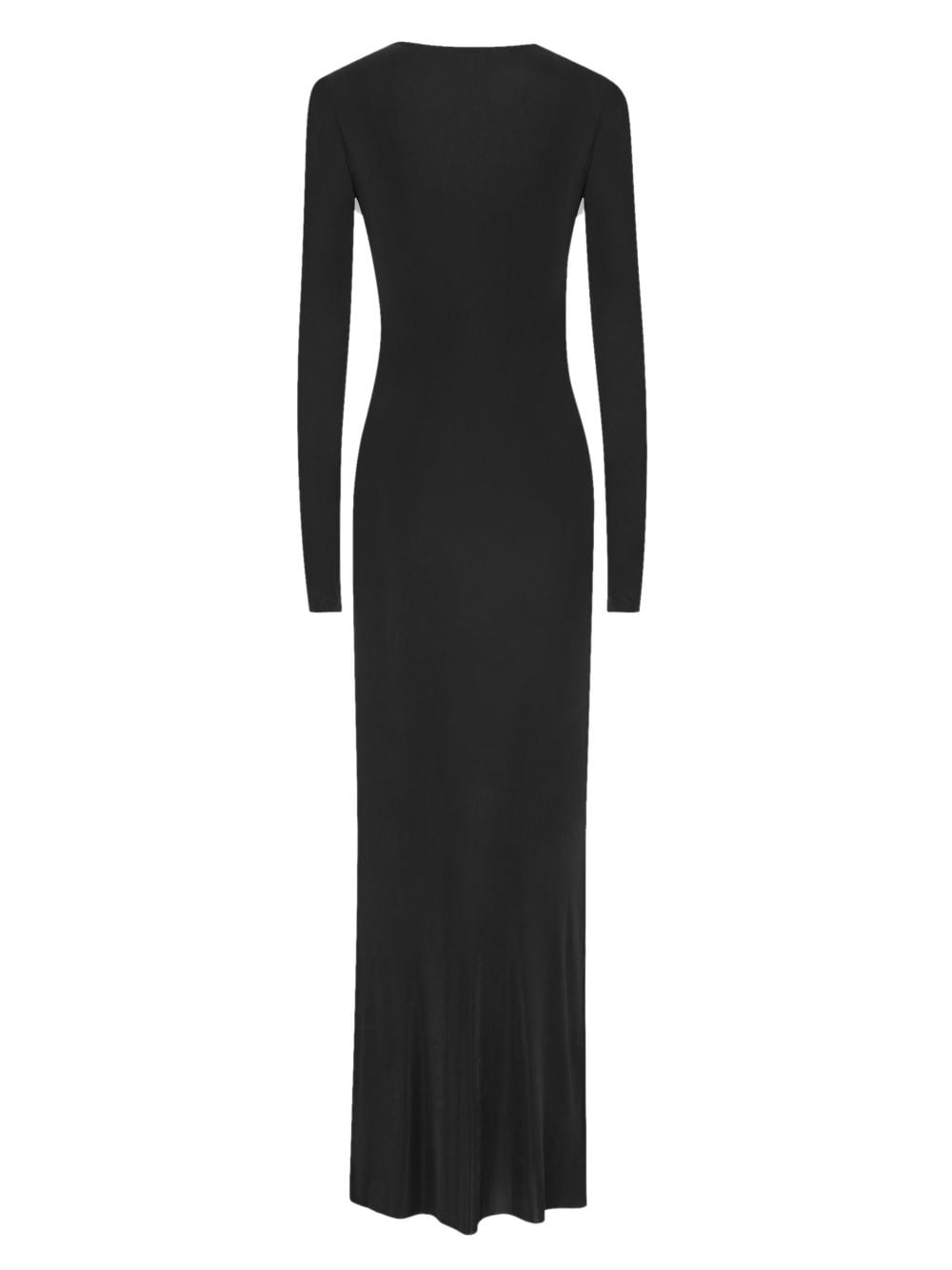 Saint Laurent long-sleeve ruched gown dress - Zwart