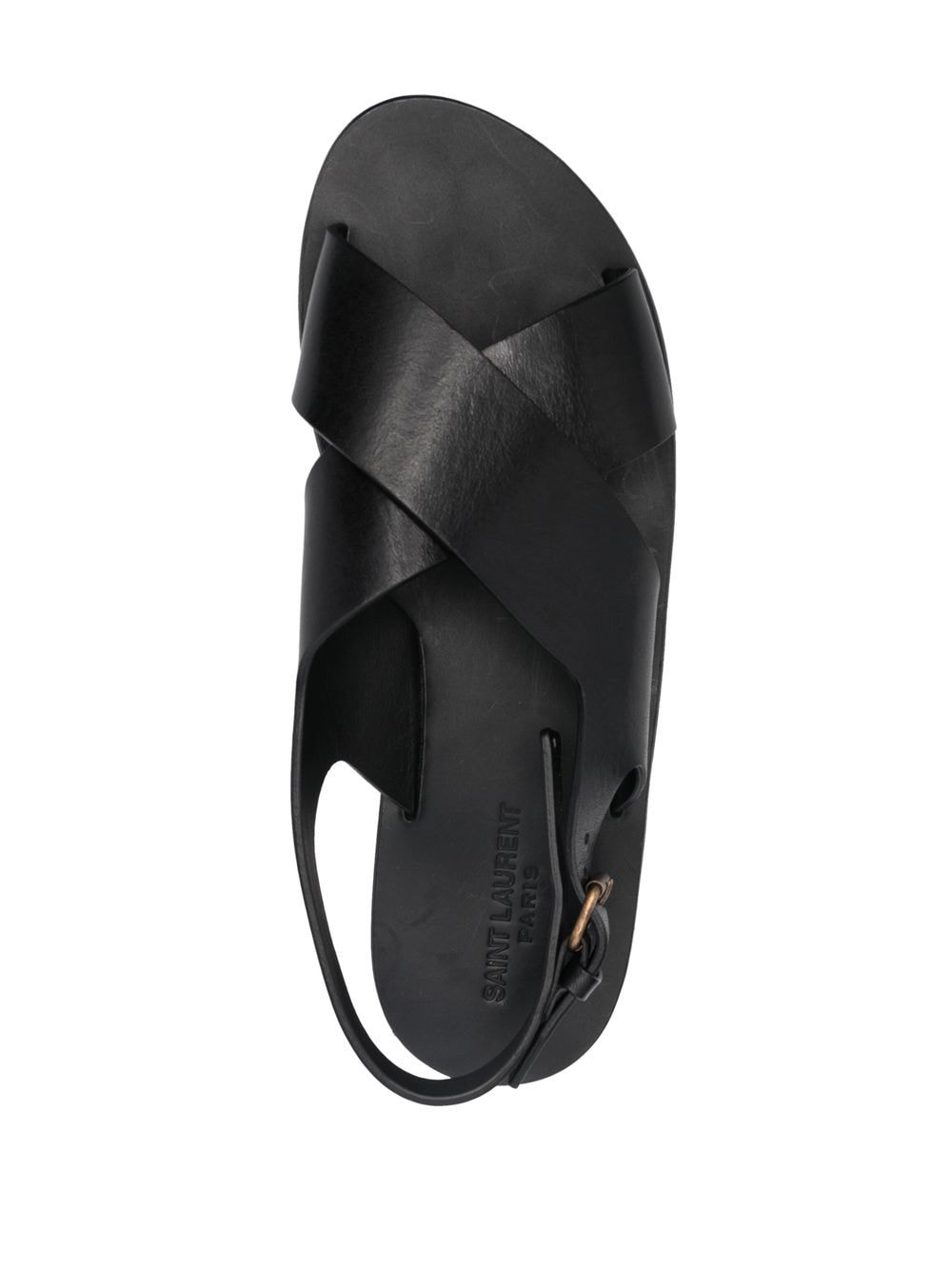 Shop Saint Laurent Mojave Crisscross Sandals In Black