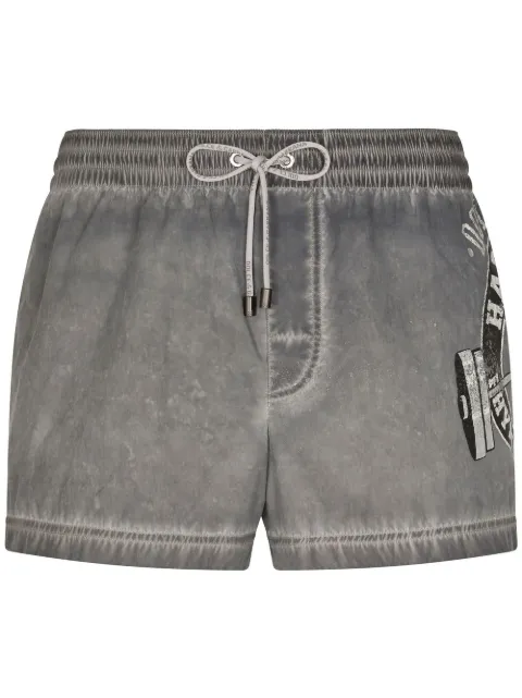 Dolce & Gabbana side logo-print swim shorts