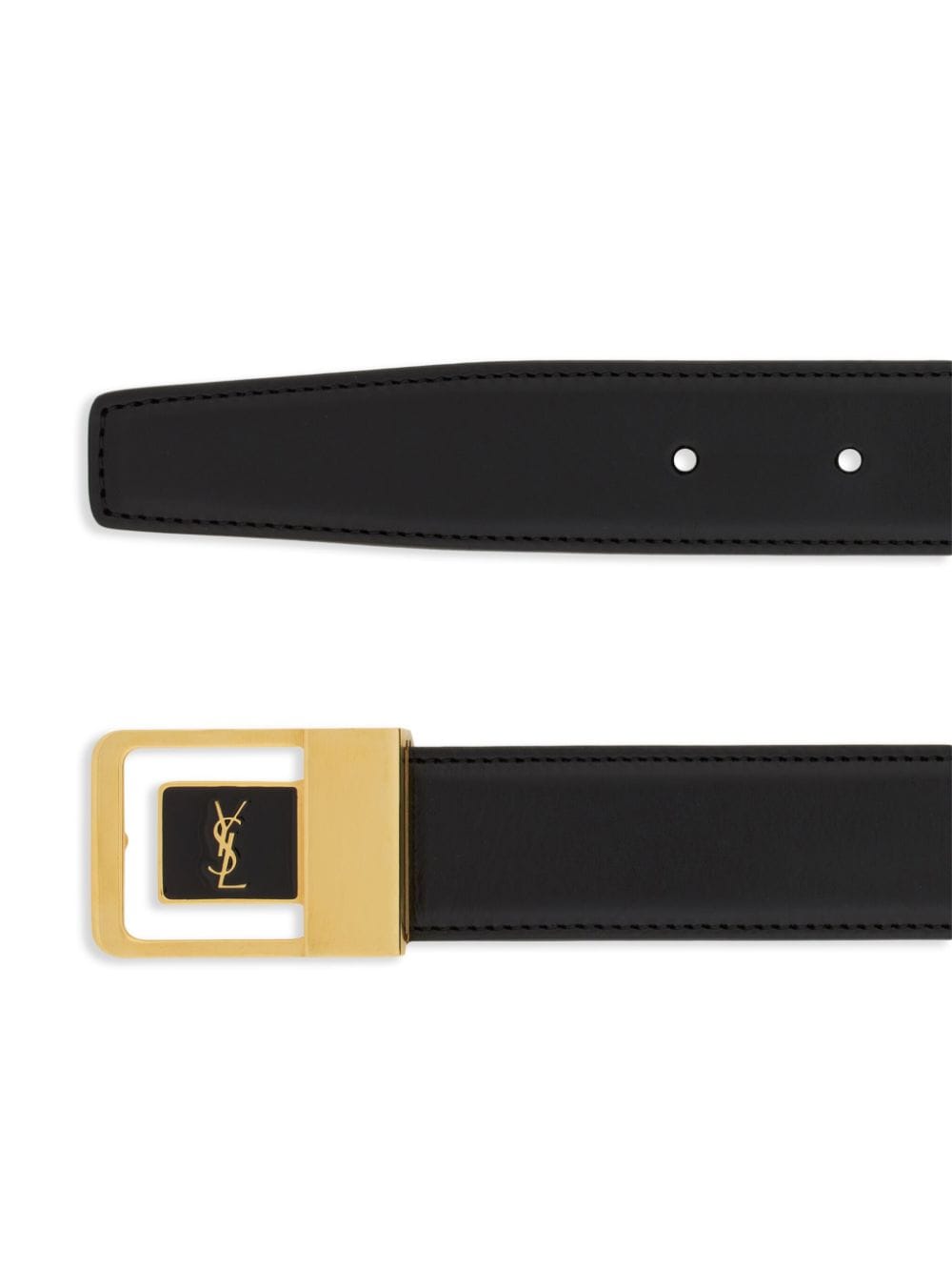 Image 2 of Saint Laurent logo-plaque leather belt