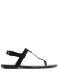 Saint Laurent Cassandra logo plaque flat sandals - Black